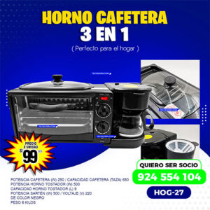 HORNO CAFETERA 3 EN 1